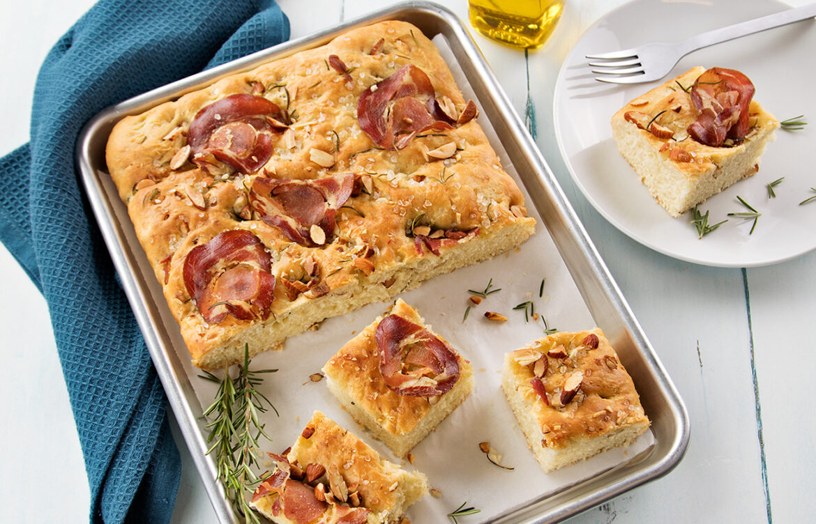 Foccacia de amêndoas, alecrim e copa